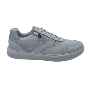 Imagem de Sapatênis Masculino Ferracini Couro Branco 7323 - Branco 39, Branco, 3
