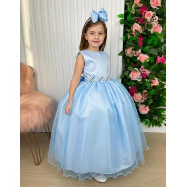Imagem de Vestido Longo Larissa Azul Claro Formatura Festa Fardamento - marie lo