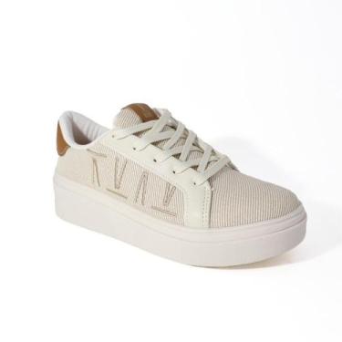 Imagem de Sapatênis Vizzano Casual Feminino, 38, Natural, Branco off