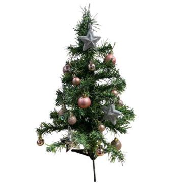 Imagem de Arvore de Natal Decorada Tons Verde, Rose e Prateado - ZEIN