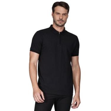 Imagem de Polo Manga Curta Piquet Zíper Preto - PO100248 - Aramis, GG