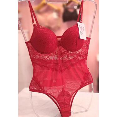 Imagem de Body de Renda com Bojo Vivíssima - Vivíssima Lingerie, Vermelho, 46