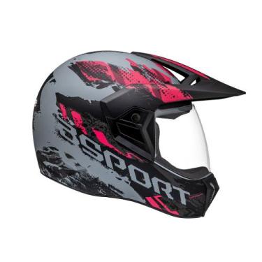 Imagem de Capacete Moto Enduro Bieffe 3 Sport Rusty, Moon Fosco com Pink, 61