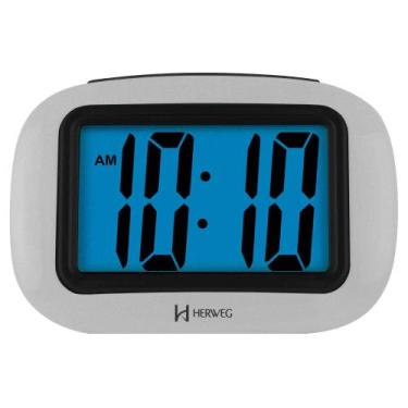Imagem de Despertador Digital Quartzo Herweg 2976 070 Prata