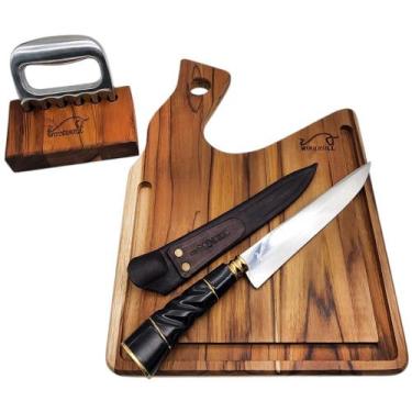 Imagem de Kit Churrasco Personalizado Artesanal Life Bbq - WOODBULL