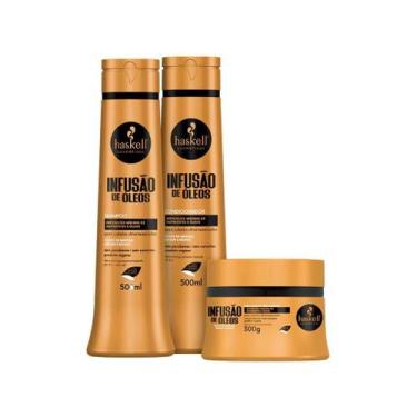 Imagem de Kit Haskell Infusão de Óleos Sh, Cond 500ml e Máscara 300g
