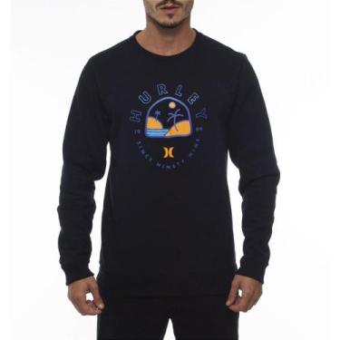 Imagem de Moletom Hurley Careca Focus WT23 Masculino Preto, Preto, P