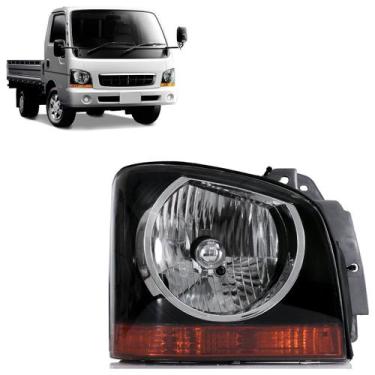 Imagem de Farol Dianteiro Bongo K2500 2000 2001 2002 2003 2004 Máscara Negra Len