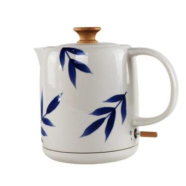 Imagem de Chaleira Elétrica em Porcelana Elegance Azul e Branca 127V 1 Litro - T