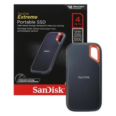 Imagem de SSD 4TB Externo Portátil SanDisk Extreme USB 3.2 Leitura 1050 MBs e Gr