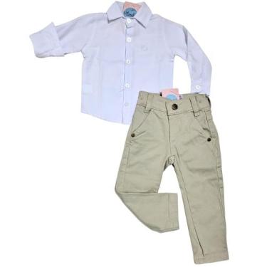 Imagem de Roupa Batizado conjunto calça e camisa social infantil pajem - MANULEL