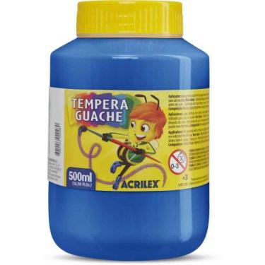 Imagem de Tinta Guache 500ML Azul - Caixa com 6 Unidades - Acrilex