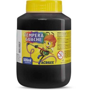 Imagem de Tinta Guache 500ML Preto  Caixa com 06 Unidades - Acrilex