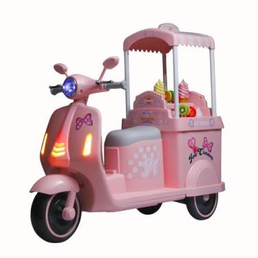 Imagem de Moto Elétrica Infantil 12V Sorveteria - Rosa - UNITOYS