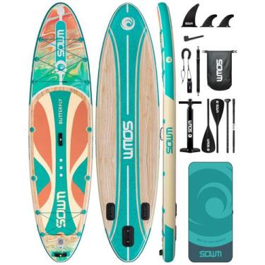 Imagem de Prancha de Stand Up Inflável SOWM 280x86x15cm Capacidade 190kg Kit