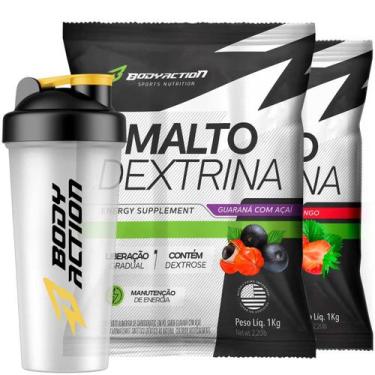 Imagem de 2x Maltodextrina Malto Dextrin 1kg Guaraná Com Açaí Morango - BODYACTI