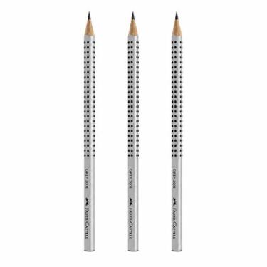 Imagem de Kit com 3 Lápis Faber-Castell Grip 2001 HB Nº2 Prata - Faber Castell