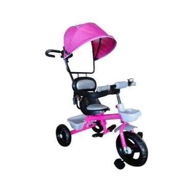 Imagem de Triciclo Infantil Velotrol Com Capota Proteção Lateral Rosa