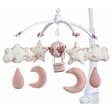 Imagem de Móbile Berço Bebê Musical E Giratório Nuvens E Balão Rosê