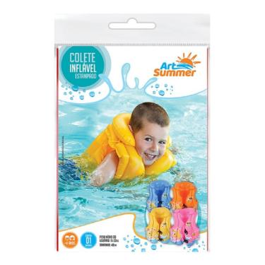 Imagem de Colete Boia Inflável Estampado - Art Summer - Laranja