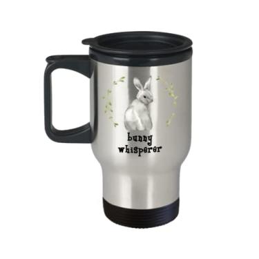 Imagem de Caneca de viagem Bunny Whisperer – Copo de café isolado Bunny Whisperer – Presentes Bunny Whisperer
