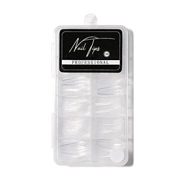 Imagem de Zwbfu 100 PCS Dicas de Unhas Falsas Pontas de Unhas de Acrílico Transparente Cobertura Completa Unhas Falsas Unhas Artificiais Unhas Falsas em Forma de Caixão Pontas de Unhas de Bailarina pa