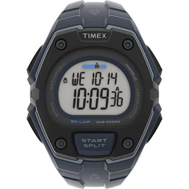Imagem de Timex Relógio masculino Ironman Classic 30 extragrande de 45 mm, Azul/cinza, Cronógrafo