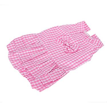 Imagem de 01 Saia de camisa para cachorro, roupas duráveis para animais de estimação sem mangas, rosa fofo para cachorro para festa diária de caminhada para festas de cachorro e assim por diante para gato (XZD222 rosa, M)