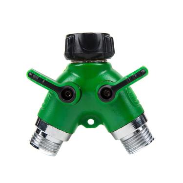 Imagem de C/H Divisor de mangueira de jardim 3/4, conector de torneira de mangueira de 2 vias, conector de mangueira de válvula Y Ourdoor, divisor de torneira de água com válvula dupla em Y, adaptador de torneira para irrigação de jardim