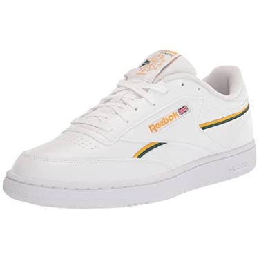 Imagem de Reebok Tênis masculino Club C 85, Ftwr branco/ouro universitário/verde escuro, 36