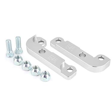 Imagem de Para kit de ângulo e46 Senyar 2 peças adaptador de derivação, kit adaptador de trava de tração de ajuste de energia de alumínio aumenta o ângulo de rotação 25% com ferragens de montagem para E46 M3 (prata)