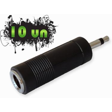Imagem de Adaptador Conversor Plug P10/J10 P/ P2 Mono Cabo Violão Som 