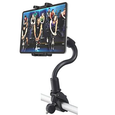 Imagem de Suporte de tablet para bicicleta ergométrica Cuxwill, para iPad de 4 a 13 polegadas, suporte com braço giratório 360°, compatível com iPad Pro Air Mini, Galaxy Z Fold, Fire HD, iPhone