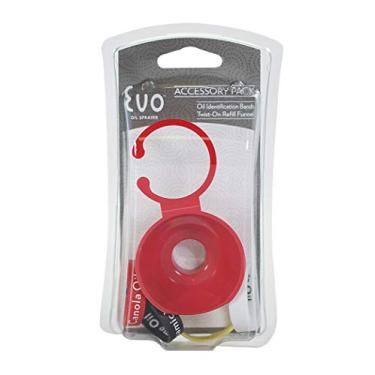 Imagem de Evo Oil Sprayer Garrafas, pacote de acessórios de 5 peças, 4 faixas de identificação com funil de torção