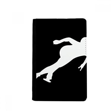 Imagem de Carteira de couro Skating Winter Sport Black Outline Passport Holder Notecase Burse para cartões, Multicolor
