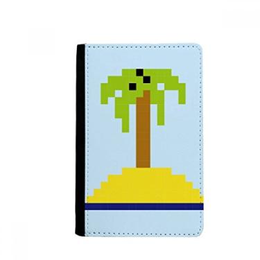 Imagem de Carteira Summer Sail Coconut Tree Pixel para Passaporte Notecase Burse Capa para Cartão, Multicolor