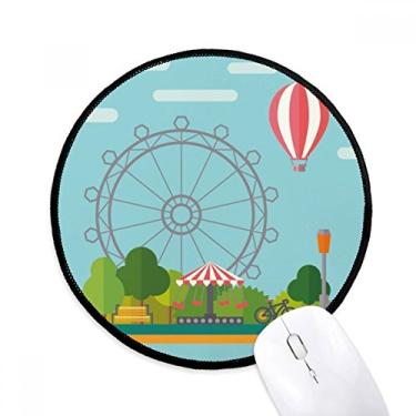 Imagem de DIYthinker Balão de roda gigante parque de diversões mousepad desktop escritório tapete redondo para computador