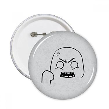 Imagem de Angry Black Cute Chat Happy Pattern Pinos redondos Emblema Botão Decoração Acessório 5 peças