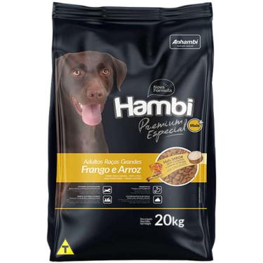 Imagem de Ração Seca Hambi Premium Especial Frango e Arroz para Cães Adultos Raças Grandes - 20 Kg