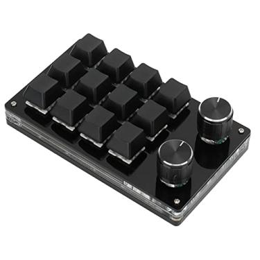 Imagem de Tbest Teclado programável de 12 teclas, teclado macro mecânico com uma mão, 12 teclas, multifunções, faça você mesmo, teclado programável para escritório, laboratório de jogos