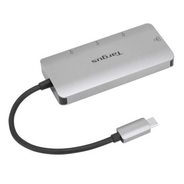 Imagem de Adaptador Targus Ethernet USB-C com 3 portas USB-A ACA959USZ - Cinza