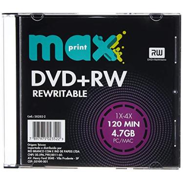 Imagem de Mídia Dvd+Rw Regravável Maxprint 4.7 Gb - 120 Min - 4X - Slim