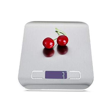 Imagem de balanças de pesagem para alimentos, cozinha digital balanças de pesagem para alimentos peso da balança design ultrafino display lcd fácil de limpar para cozinha doméstica pesar alimentos