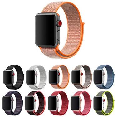 Imagem de Pulseira Nylon Loop LTimports, compativel com Apple Watch 46mm Series 11/10, 45mm 9/8/7, 44mm 6/5/4/SE, 42mm Series 3/2/1 e Apple Watch Ultra 49mm 3/2/1 (Laranja)
