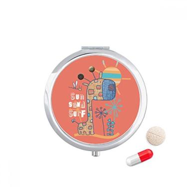 Imagem de Porta-comprimidos vermelhos, girafa, desenho animado, animal, sol, bolso para remédios