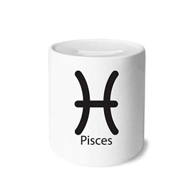 Imagem de DIYthinker Março Peixes Padrão Constelação Caixa Dinheiro Caixa Cerâmica Porta-Moedas Presente