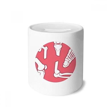 Imagem de DIYthinker Ilustrações vermelhas de esqueleto humano caixa de dinheiro caixa de cerâmica porta-moedas presente de cofrinho