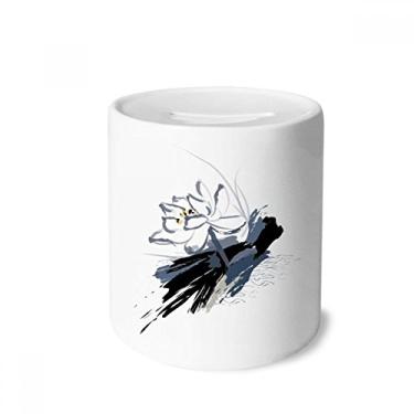 Imagem de DIYthinker Ink Lotus Flower Plant Flower Caixa para dinheiro Caixa de cerâmica Porta-moedas Presente de cofrinho