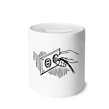 Imagem de DIYthinker Tomada padrão diagrama de circuito, caixa de dinheiro caixa de cerâmica porta-moedas presente