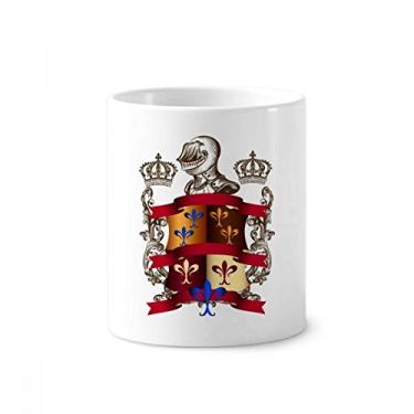 Imagem de Armadura com emblema medievais Cavaleiros da Europa porta-canetas de escova de dentes caneca, suporte de cerâmica